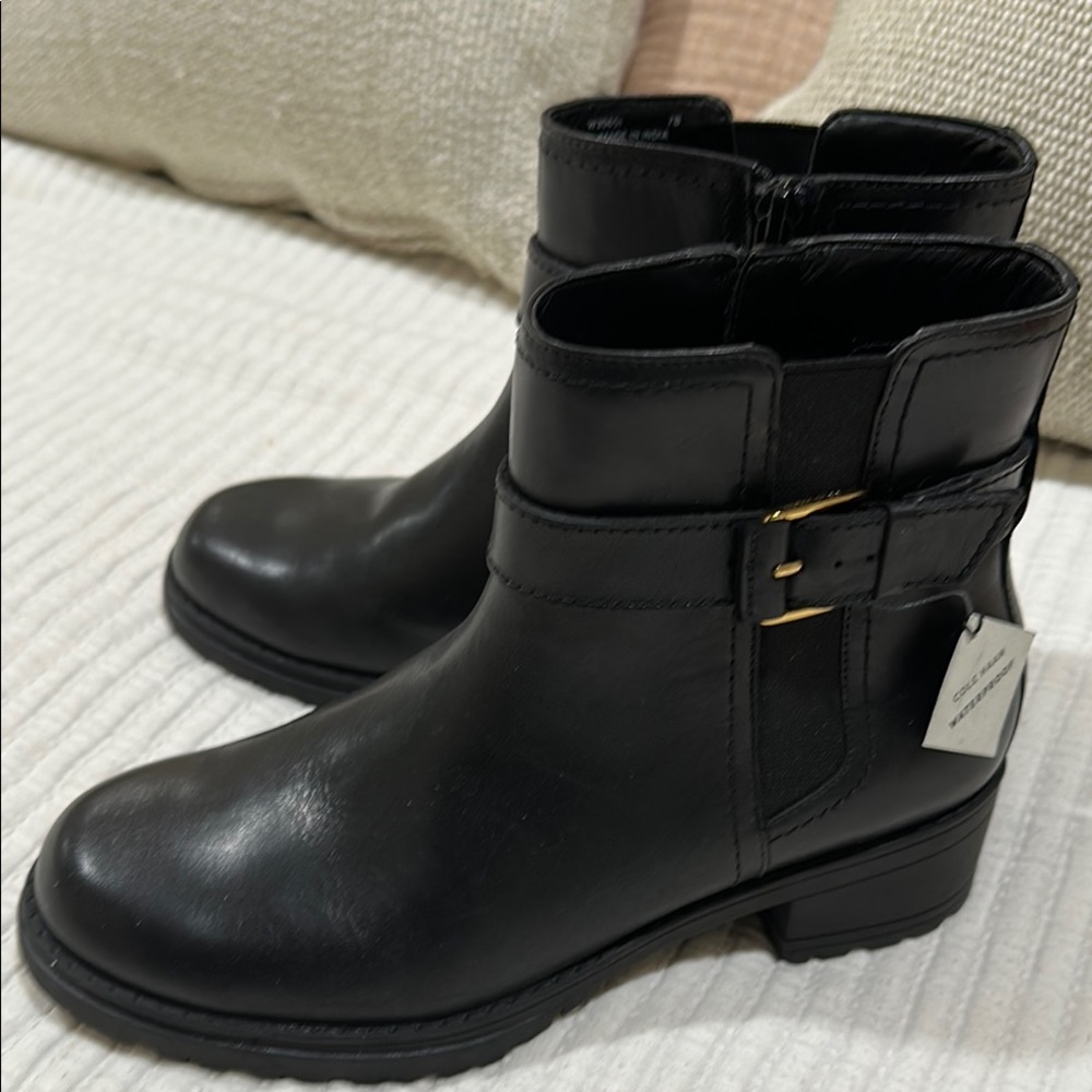 Cole Haan Black Ankle Booties with Chunky Sole